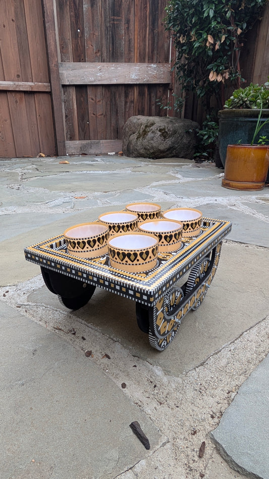 Chai Server Tray On Wheels